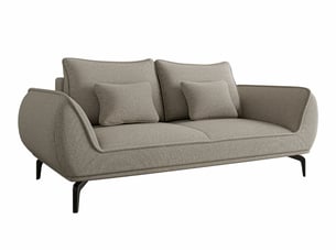 Canapé droit fixe   3 places Tissu marron