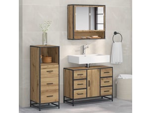 Ensemble de mobilier de salle de bain 3 pc chêne artisanal cf64302