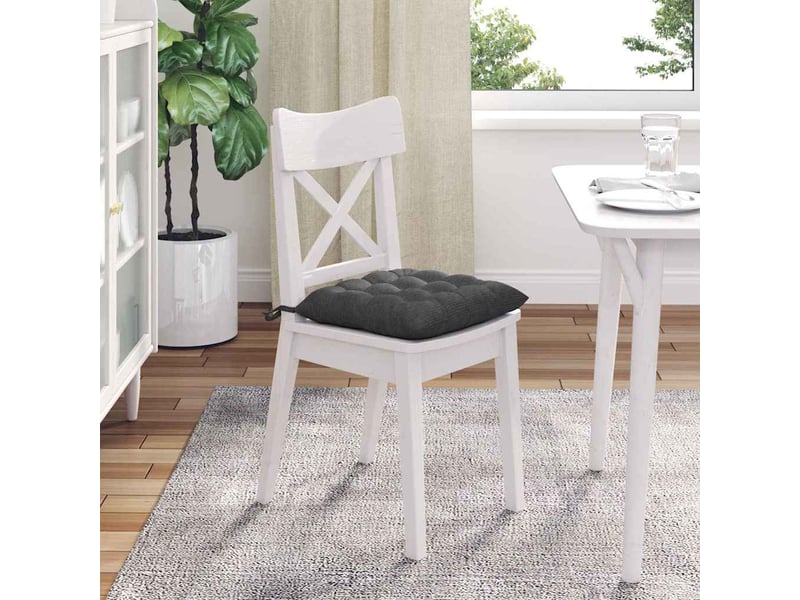  Lot de 4 coussins de siège, coussins décoratifs tissu en velours côtelé gris foncé cf59990  - Conforama D