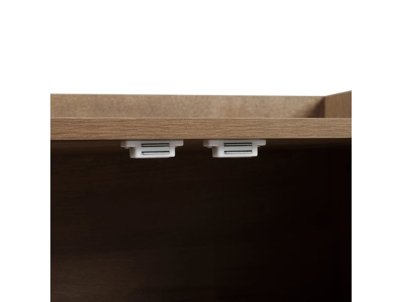  Banc à chaussures 120 x 34 x 82,8 cm naturel en panneau de particules, 4 portes et assise rembourrée confortable  - Conforama E