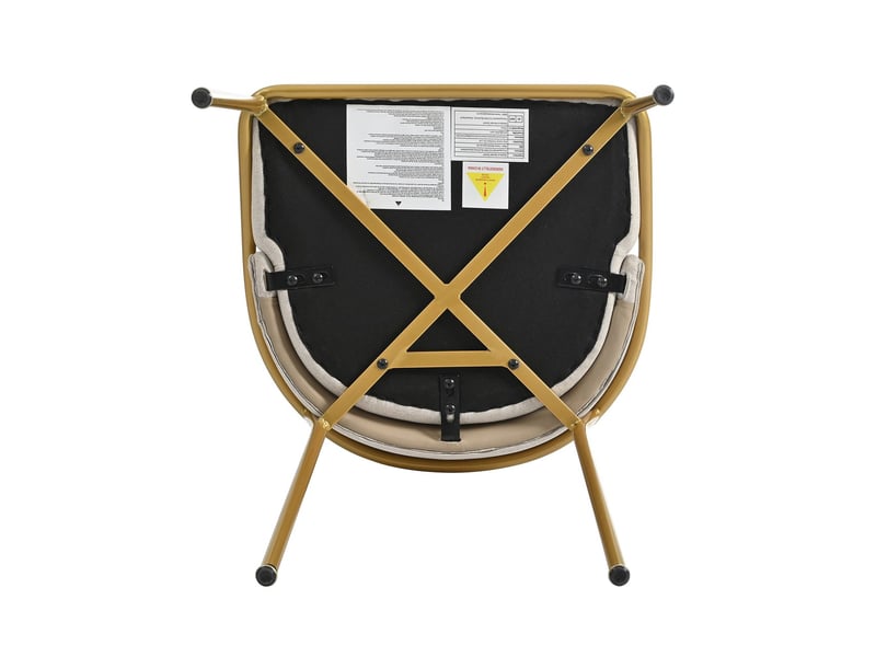  Chaise structure moderne chaise repas piètement incliné pieds réglables beige et kaki  - Conforama E