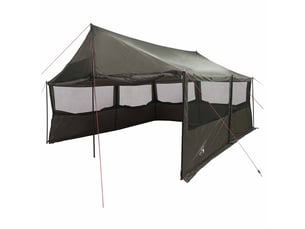 Tente de camping, tente familiale marron gris 450x400x265 cm