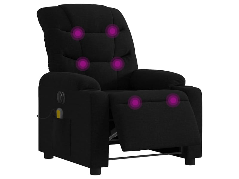 Fauteuil de massage inclinable électrique, fauteuil relax noir tissu shl15345 - Conforama C