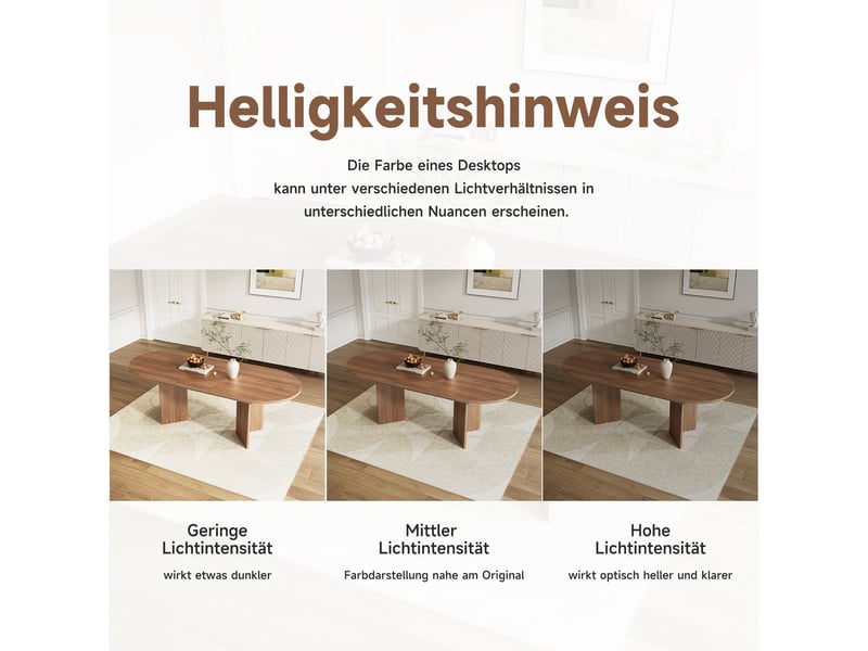  Table à manger extensible 160200 x 90 cm - 4 à 8 personnes - coins arrondis - noyer  - Conforama R