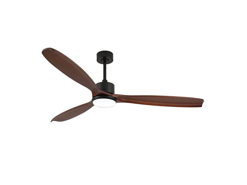 Ventilateur de plafond 70 pouces 3 pales en bois, led 3cct, télécommande - Conforama A