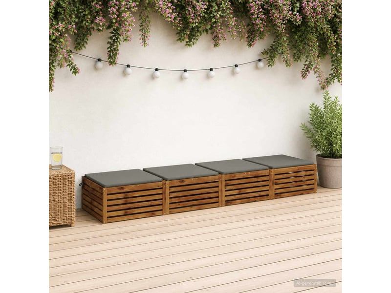 Lot de 4 coussins de siège, coussins d'assise soest 100 % polyester gris cf60419 - Conforama B