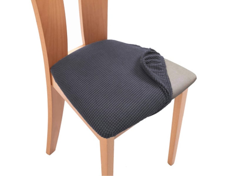  Lot de 6 housses pour chaises de cuisine et de salle à manger, gris foncé, 53 x 53 cm XLH-ZLS-011917ZLS - Conforama A