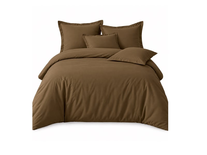  Parure de lit 220x240 cm percale de coton ocre PD25740 - Conforama A