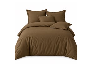Parure de lit 220x240 cm percale de coton ocre