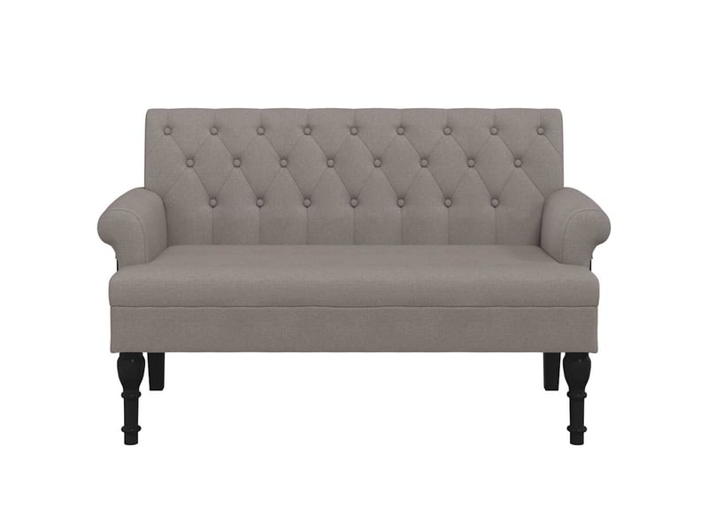  Banc salon, banc interieur avec dossier taupe 120x62x75,5 cm tissu  - Conforama C