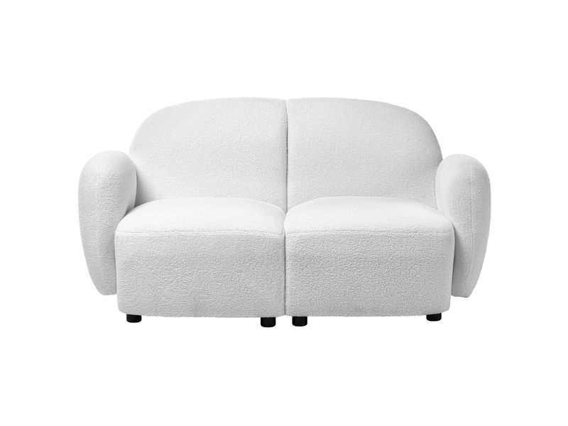  Canapé 2 places jule bouclé blanc cassé  - Conforama D