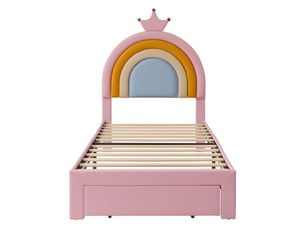Lit simple 90x200 cm ARVELLA   coloris rose