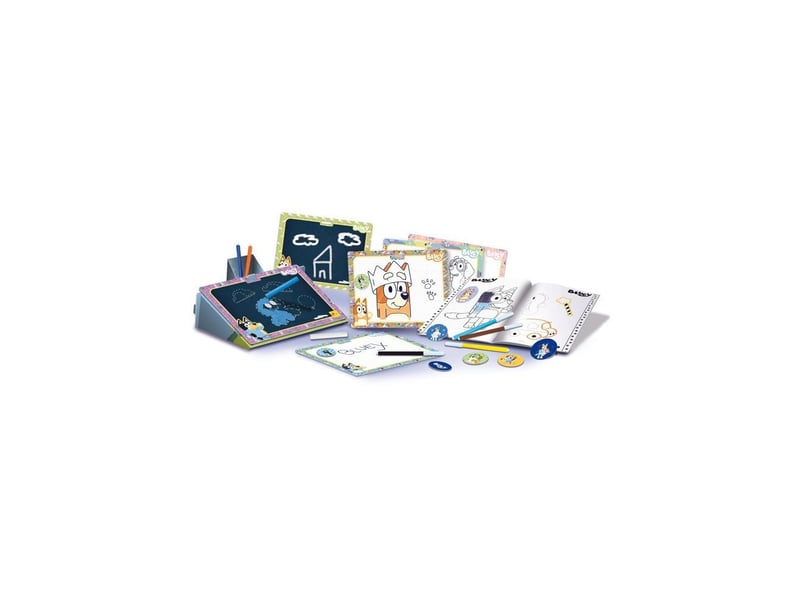  Sac a dos ecole dessin coloriage bluey kit avec feutres ardoises effacables stickers AADMF86420 - Conforama C