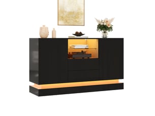 Buffet 2 porte(s) 2 tiroir(s) MAISENTIEL - 140 cm coloris noir