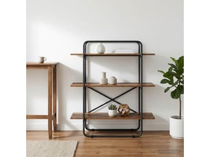 Étagère 3 niveaux, étagère de rangement 100 x 35 x 105 cm pb bois de chêne