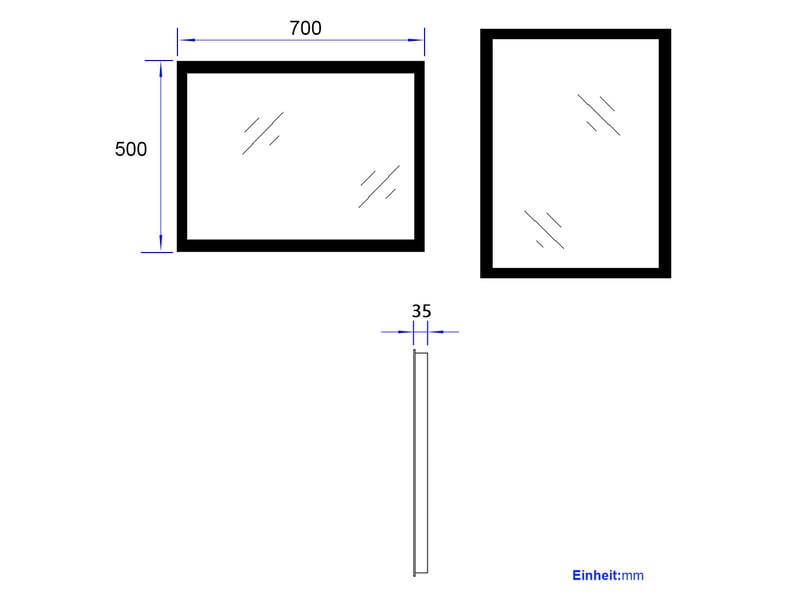  Emke miroir de salle de bain led 50x70 cm, anti-buée, interrupteur mécanique, 2 températures de couleur  - Conforama E