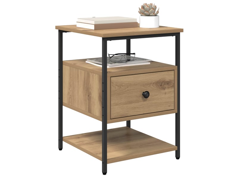  Table de chevet - cabinet de chevet - table de nuit 2 pièces chêne artisanal 40 x 42 x 56 cm  - Conforama B