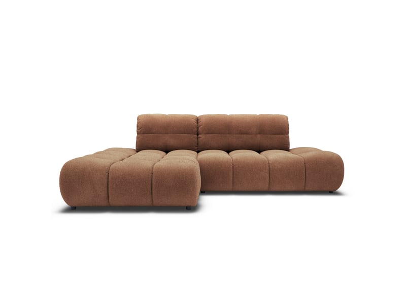 Canapé d'angle gauche convertible almera 4 places tissu terracotta  - Conforama A
