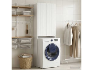 Armoire de toilette, meuble de toilette zwolle blanc brillant 66x25.5x190 cm