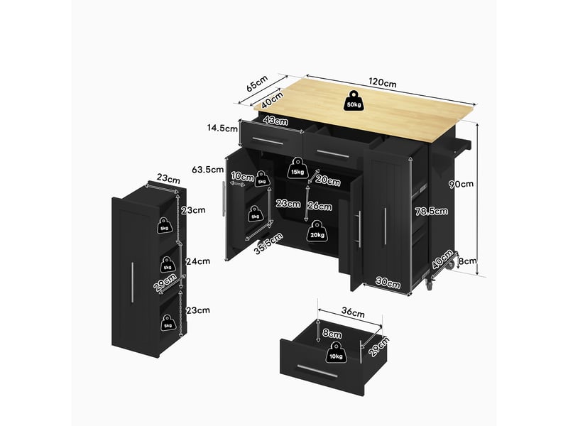  Desserte 2 portes 3 tiroirs coloris noir mdf desserte noir - Conforama C