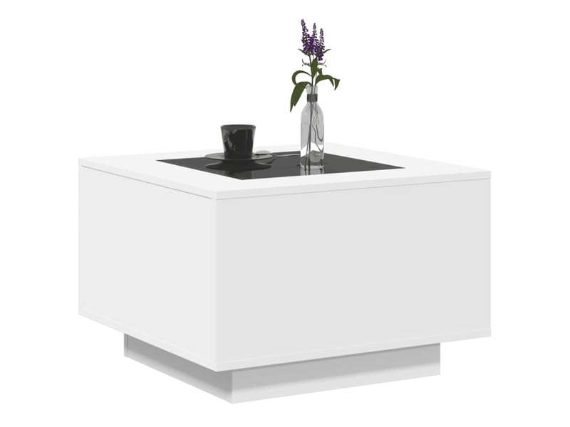  Table basse - table de salon - table à thé avec led blanc 60x60x40 cm bois d'ingénierie  - Conforama E