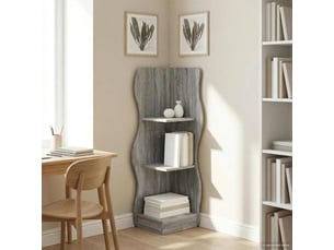 Étagère d'angle, armoire de rangement sonoma gris 34 x 33 x 102 cm bois d'ingénierie cf41412