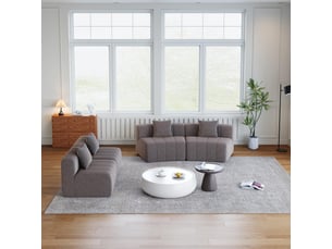 Canapé 4 places - 388x83.8x73.6 cm - canapé d'angle modulaire incurvé chenille avec coussins sans montage - gris