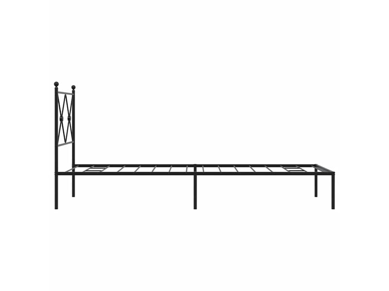  Lit simple- lit adulte -  cadre de lit métal sans matelas avec tête de lit noir 80x200 cm  - Conforama D