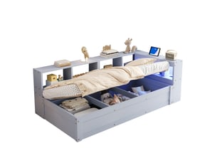 Lit coffre 90x200 cm    coloris gris