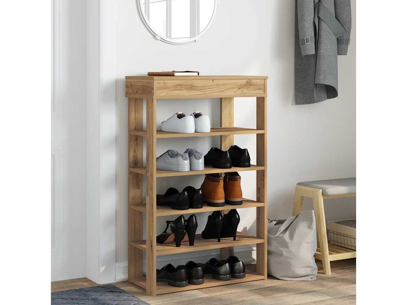  Meuble à chaussures, étagère à chaussures chêne artisanal bois d'ingénierie shl5010  - Conforama C
