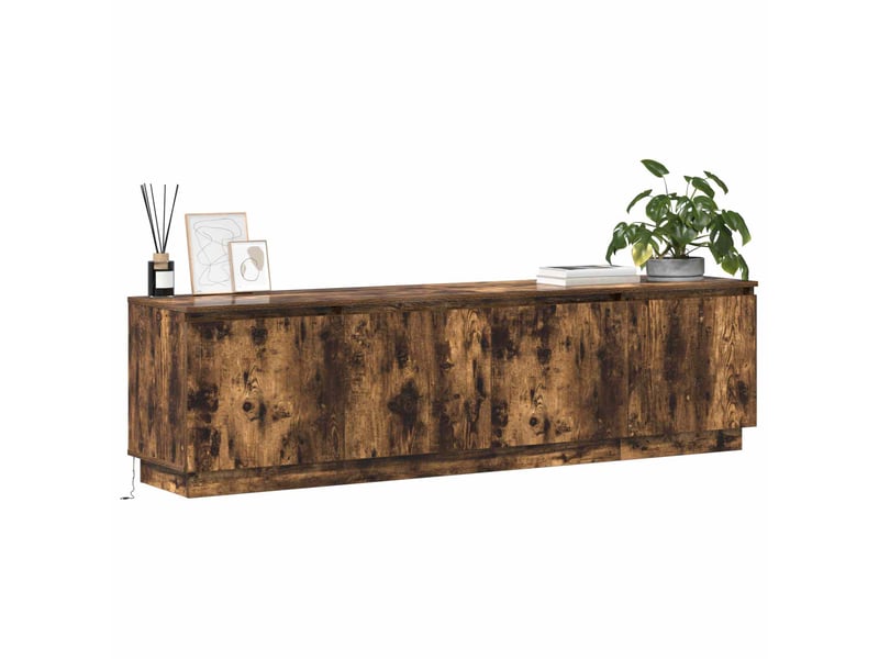  Meuble tv, meuble pour télévision 180 x 38 x 49 cm chêne fumé bois d'ingénierie  - Conforama C