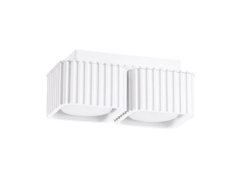  Plafonnier riff 2 blanc gx53 aluminium moderne 8x20.5x10cm SL.3033 - Conforama A