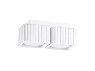 Plafonnier riff 2 blanc gx53 aluminium moderne 8x20.5x10cm