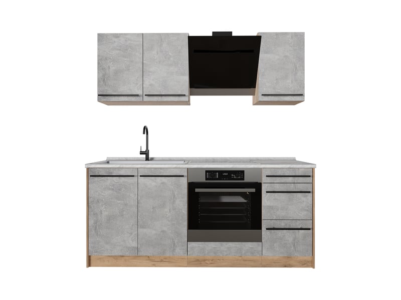 Vicco cuisine, bétonchêne doré, 180cm, pt marbre - Conforama A