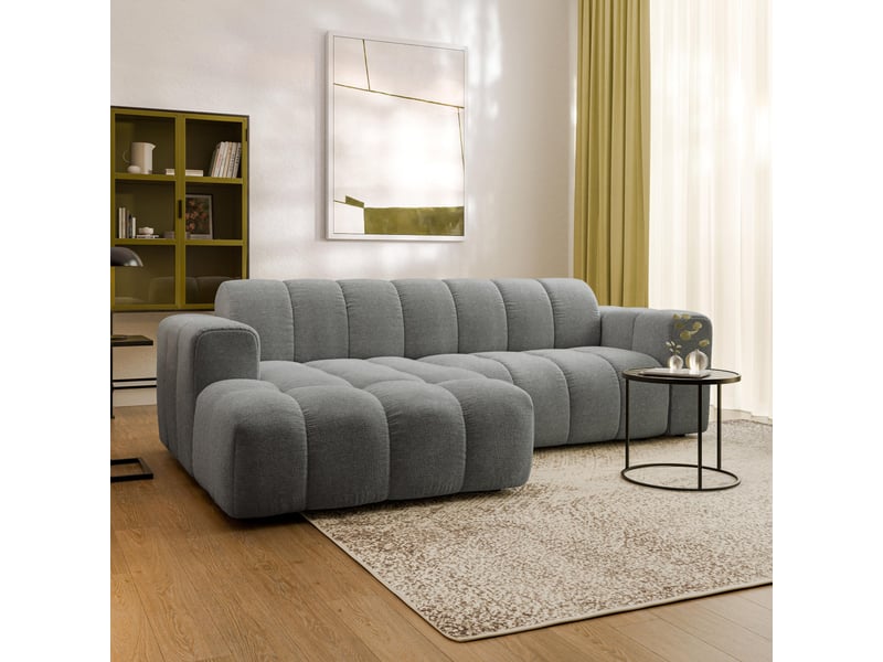  Canapé d'angle tisi, tkanina strukturalna gris  - Conforama B