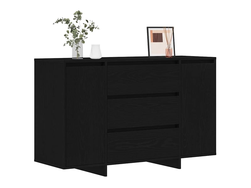  Buffet - bahut - meuble de rangement chêne noir 120 x 41 x 75 cm bois d'ingénierie  - Conforama C