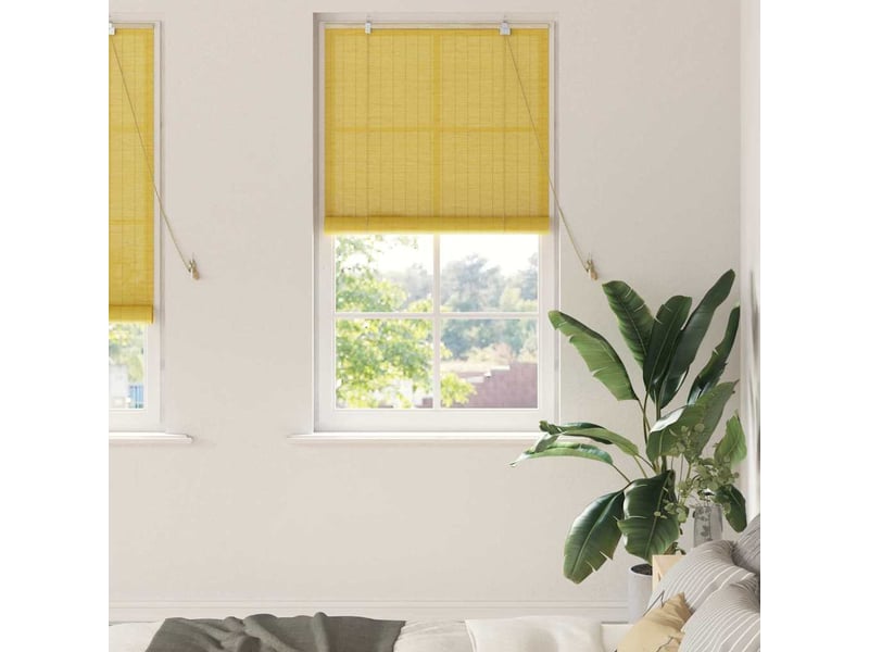  Store enrouleur, store à rouleau jaune 80 x 220 cm bambou cf45277  - Conforama B