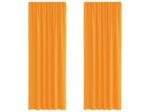 Lot de 2 rideaux en voile, voilages à œillets orange cf44282
