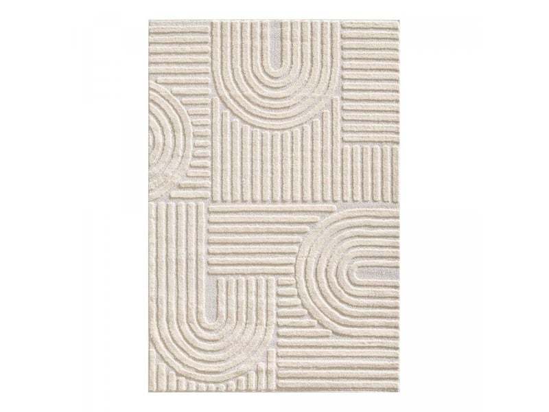  Tapis chambre 80 x 150 cm, motif géométrique en relief, crème, noor  - Conforama B