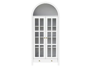 Armoire haute arquée moderne avec étagères réglables et tiroir, vitrine multifonction
