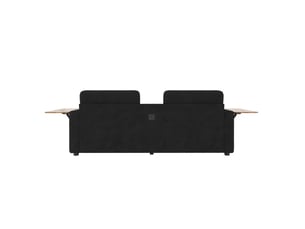 Canapé droit convertible <strong>VIVRYN</strong> <strong></strong> 2 places Tissu noir avec coffre de rangement