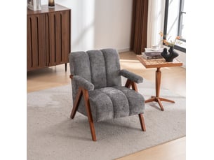 Fauteuil fixe <strong>HAUSS SPOLE</strong> <strong></strong> Tissu bouclette gris vendu A l'unité