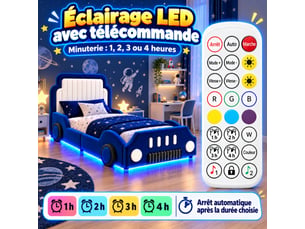 Lit simple 90x200 cm    coloris bleu