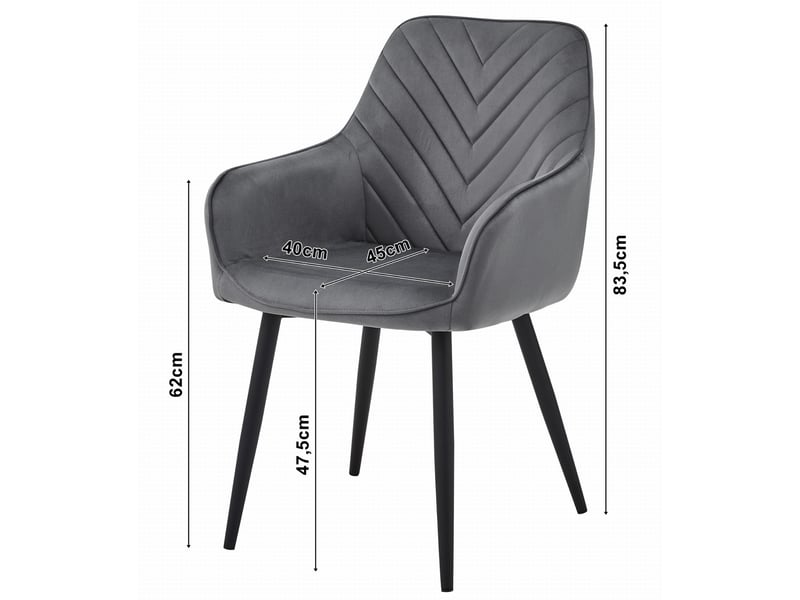 Family chaise nana - velours beige foncé pieds noirs x 2  - Conforama D