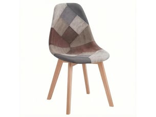 Lot de 8 chaises de salle à manger au design moderne, tissu, structure en bois et métal, multicolore