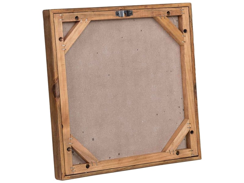 Tableau artisanal en bois recyclé relief marron et noir 40x4x40 cm h  - Conforama D