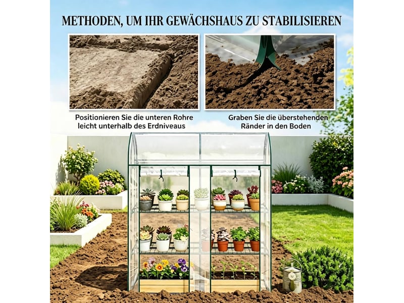  Serre de balcon 3 niveaux en acier avec housse pvc transparente, 143 x 46 x 165 cm pour vos plantations  - Conforama E