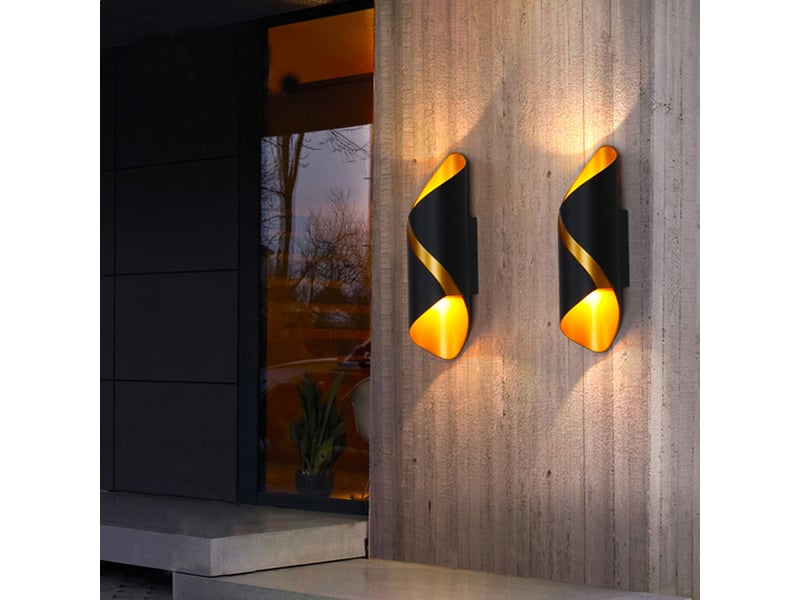 Applique murale led en métal 3000k blanc chaud moderne de lampe 10w spirale  - Conforama C