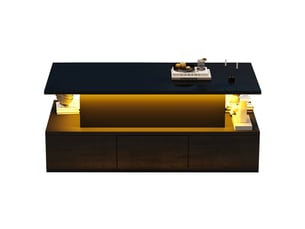Table basse rectangulaire coloris noir - 50 cmx100 cm