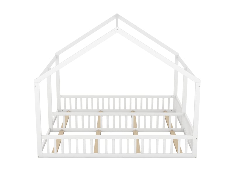  Lit cabane lit enfant lit double 2 x 90 x 200cm en blanc lit enfant blanc - Conforama D